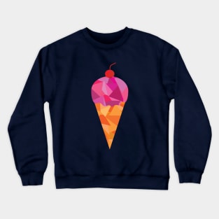 Geometric Ice Cream Cone and Cherry Crewneck Sweatshirt